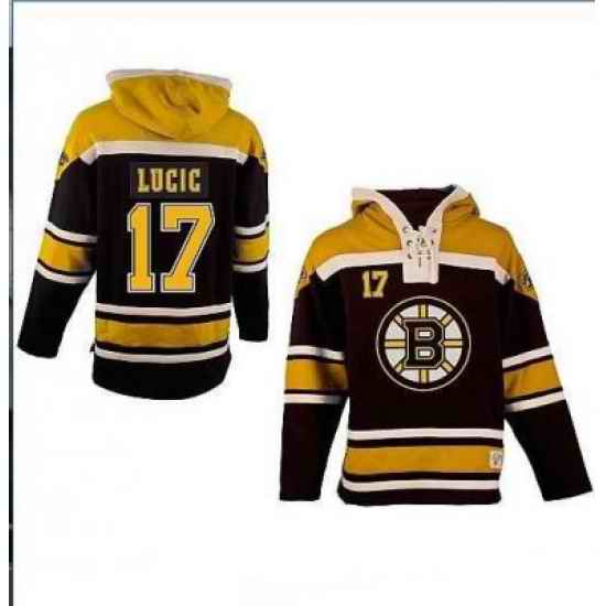 Boston Bruins 17# Milan Lucic Black Color Hooded Sweatshirt